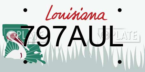 797AUL Louisiana License Plate