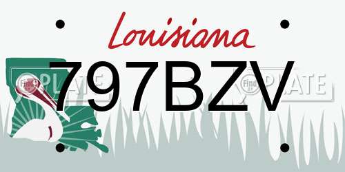 797BZV Louisiana License Plate