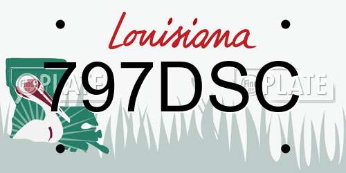 797DSC Louisiana License Plate