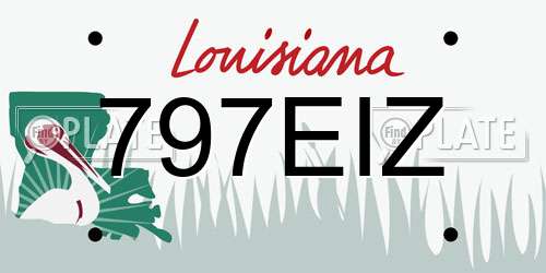 797EIZ Louisiana License Plate