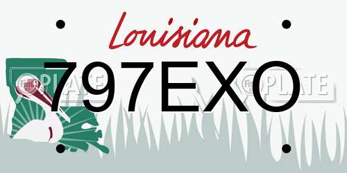 797EXO Louisiana License Plate