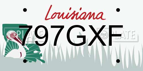 797GXF Louisiana License Plate