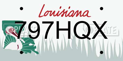 797HQX Louisiana License Plate