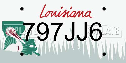 797JJ6 Louisiana License Plate