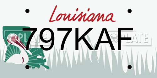 797KAF Louisiana License Plate