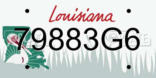 79883G6 Louisiana License Plate