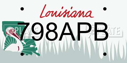 798APB Louisiana License Plate