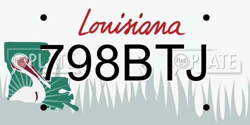 798BTJ Louisiana License Plate