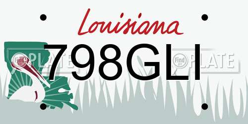 798GLI Louisiana License Plate