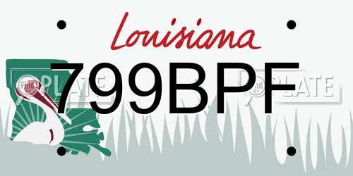 799BPF Louisiana License Plate