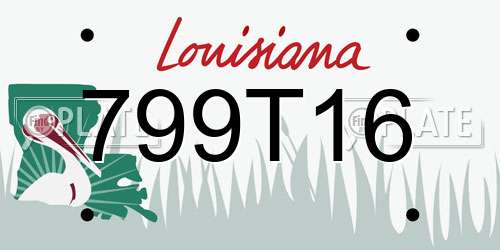 799T16 Louisiana License Plate