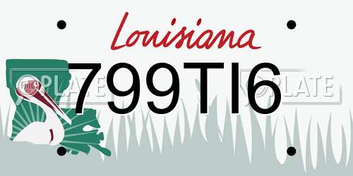 799TI6 Louisiana License Plate