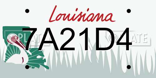 7A21D4 Louisiana License Plate