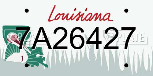 7A26427 Louisiana License Plate