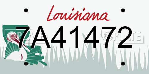 7A41472 Louisiana License Plate