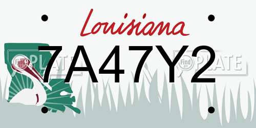 7A47Y2 Louisiana License Plate