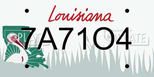 7A71O4 Louisiana License Plate