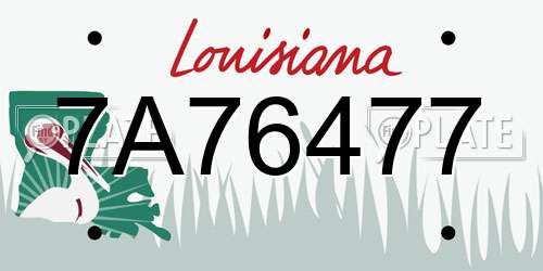 7A76477 Louisiana License Plate