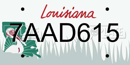 7AAD615 Louisiana License Plate