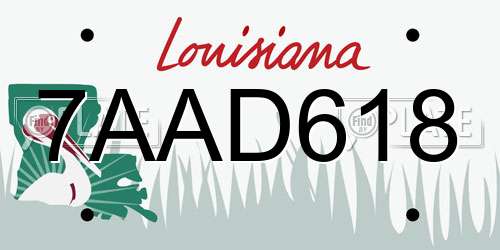 7AAD618 Louisiana License Plate