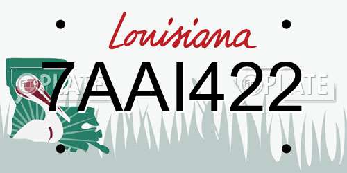 7AAI422 Louisiana License Plate