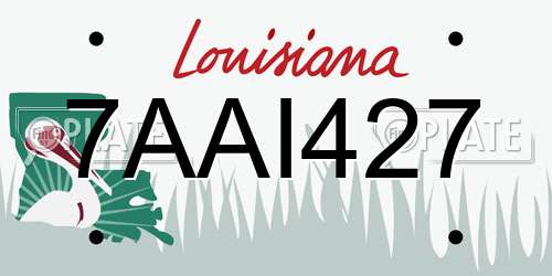 7AAI427 Louisiana License Plate