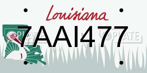 7AAI477 Louisiana License Plate