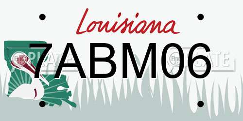 7ABM06 Louisiana License Plate