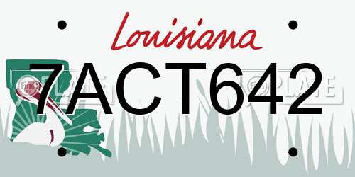 7ACT642 Louisiana License Plate