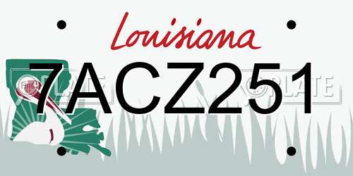 7ACZ251 Louisiana License Plate