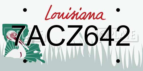 7ACZ642 Louisiana License Plate