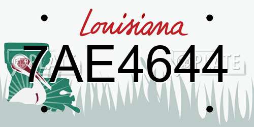 7AE4644 Louisiana License Plate