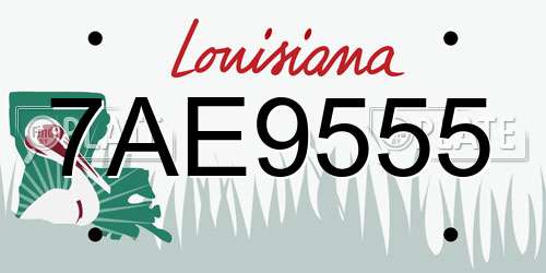 7AE9555 Louisiana License Plate