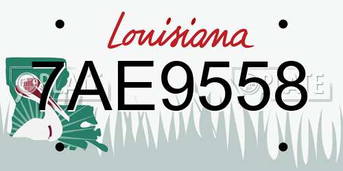 7AE9558 Louisiana License Plate