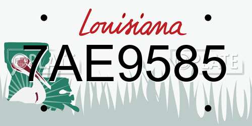 7AE9585 Louisiana License Plate