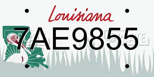 7AE9855 Louisiana License Plate