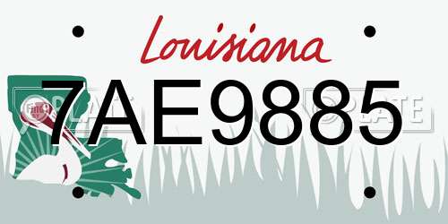 7AE9885 Louisiana License Plate
