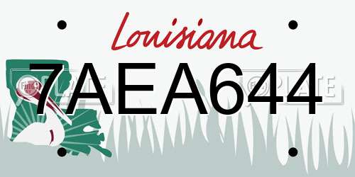7AEA644 Louisiana License Plate