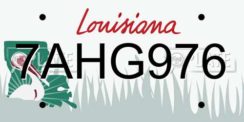 7AHG976 Louisiana License Plate