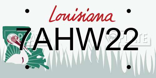 7AHW22 Louisiana License Plate