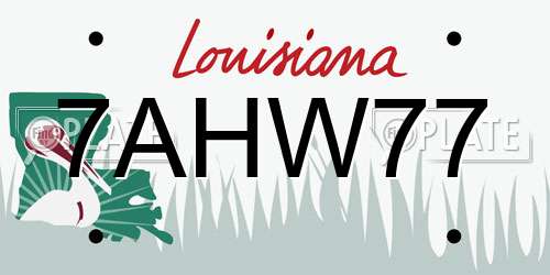 7AHW77 Louisiana License Plate