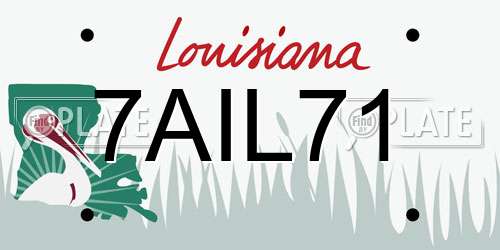 7AIL71 Louisiana License Plate