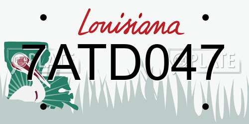 7ATD047 Louisiana License Plate