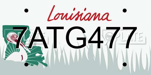 7ATG477 Louisiana License Plate
