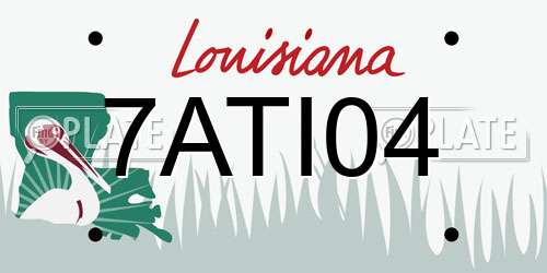 7ATI04 Louisiana License Plate