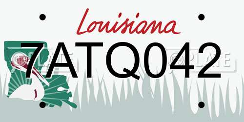 7ATQ042 Louisiana License Plate
