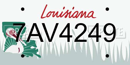 7AV4249 Louisiana License Plate