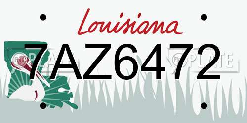 7AZ6472 Louisiana License Plate