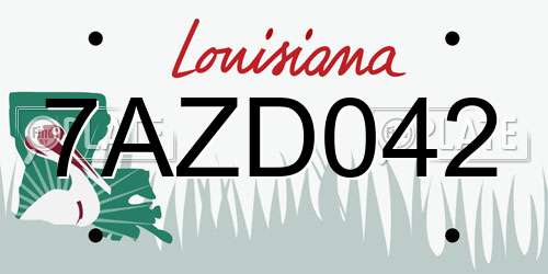 7AZD042 Louisiana License Plate