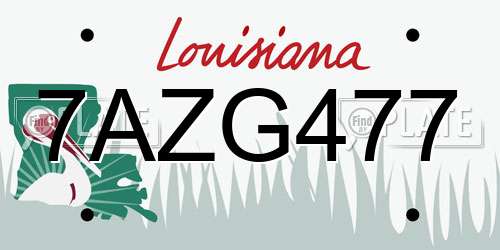 7AZG477 Louisiana License Plate